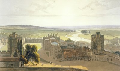 Windsor Castle, aus einer Sammlung von Ansichten von Windsor, Eton und Virginia Water, ca. 1825-30 von William Daniell